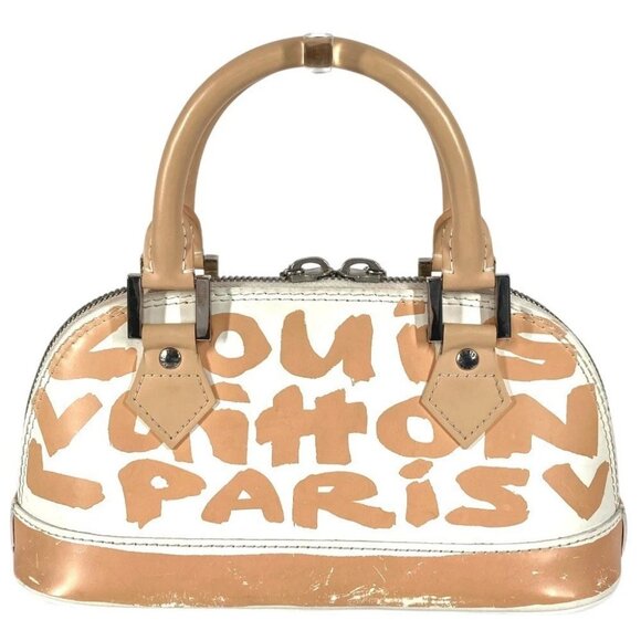 LOUIS VUITTON M92178 MonogramGraffiti Alma PM Hand Bag Leather Beige/White - Picture 2 of 15